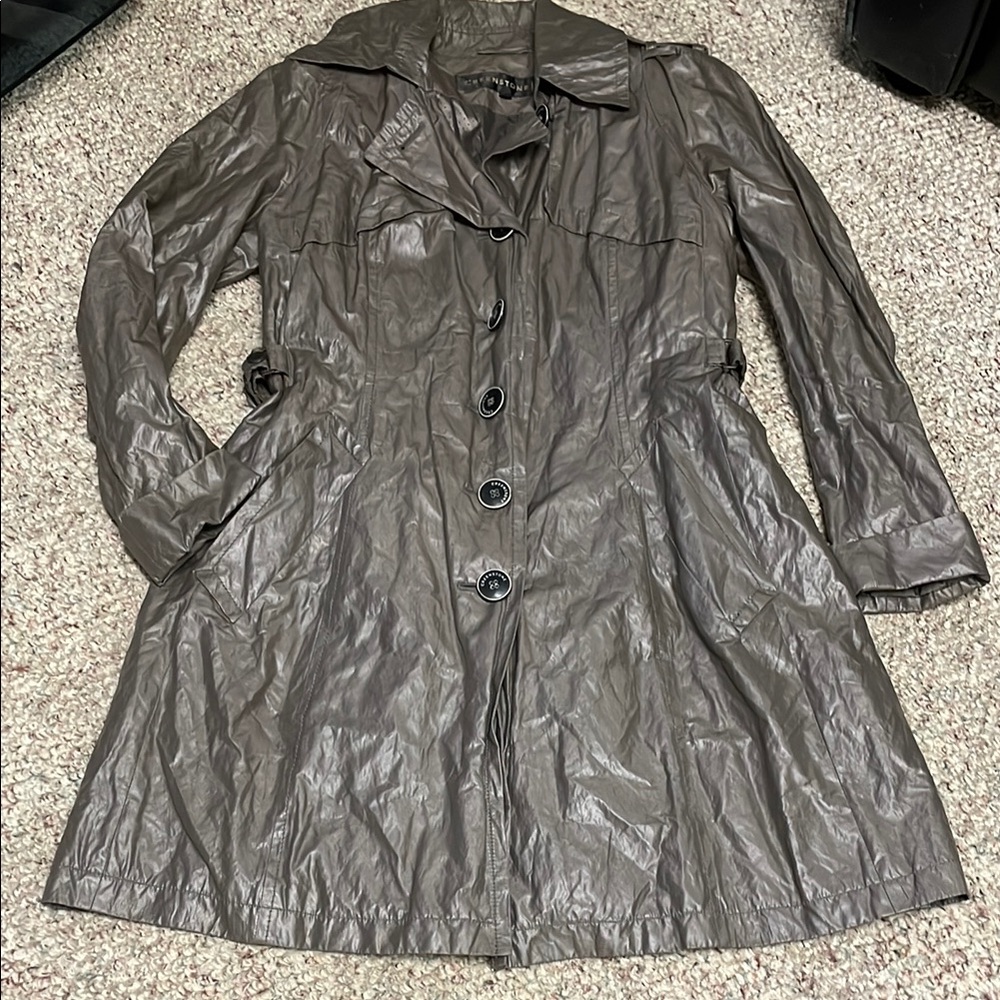 Creenstone Brown Trench Coat with Water-Resistant Finish